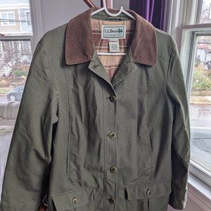 LL Bean Adirondack Barn / Chore Coat, Flannel, size M, Green, 100% Cotton, VGC